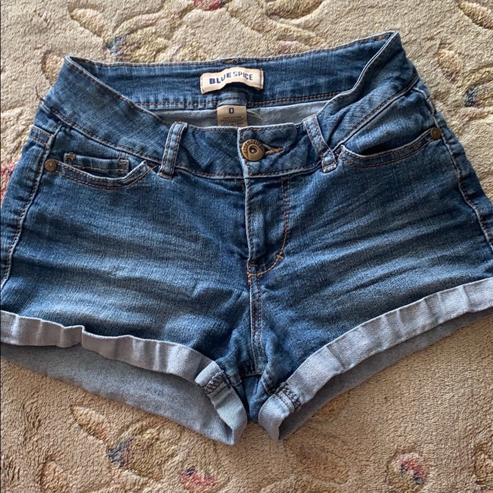 Blue Spice blue jean shorts. Size 0